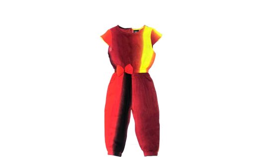 Red Bow Jumpsuit - Tie & Dye