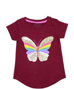 Sequence Butterfly Tee Shirt - Maroon
