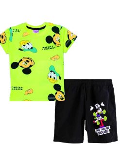 The Mouse Squad Tee & Short - Neon Green & Black