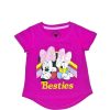 Besties Back Tail Tee Shirt - Magenta
