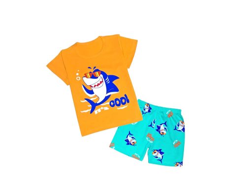 Cool Shark Tee & Short - Orange Sea Green