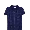 Geometric Printed Polo Shirt - Ink Blue