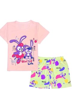 Girls Life Tee & Trouser - Peach & Pistachio