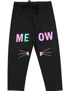 Heart Beat Tee Shirt – Baby Pink & Meow Glitter Trouser – Black