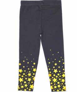 Geometric Print Collar Neck Frock – White & Brown & Shining Stars Tights – Dark Gray