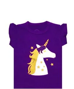 Sparkle star Unicorn Tee Shirt - Purple