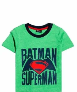 Batman & Superman Tee Shirt - Mint Green
