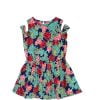 Beautiful Red Flora Print Cotton Frock - Blue