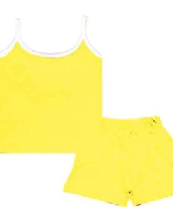 Whites Heart Printed Jabla suit - Yellow