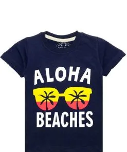 Aloha Beaches Glasses Tee Shirt - Navy Blue