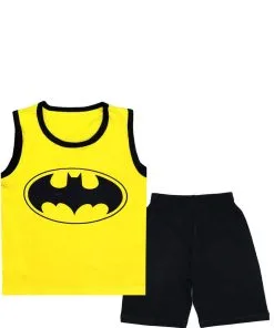 Batman Sando Tee & Short - Yellow & Black