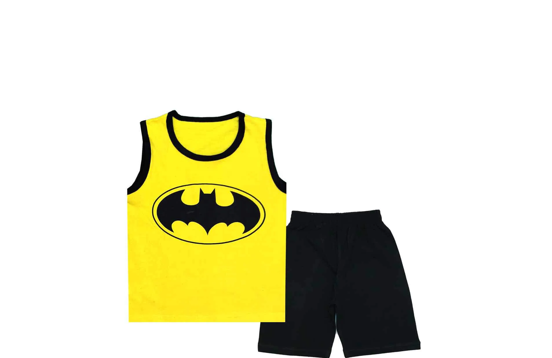 Batman Sando Tee & Short - Yellow & Black