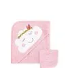 Baby Boho Cloud Hooded Towel - Baby Pink