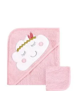 Baby Boho Cloud Hooded Towel - Baby Pink