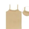 Organic Cotton Baby Girls Vest - Light Brown