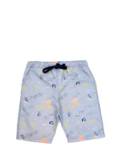 Planet Earth Cotton Shorts - silver grey