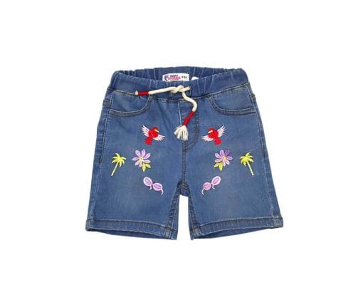 Starlight Unicorn Sequence Tee Shirt – Soft Purple & Summer Beach Denim Shorts – Light Blue
