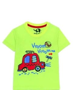 Vroom Vroom Car Tee Shirt - Neon Green