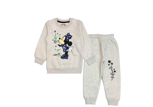 Minnie Playing Flowers Balloon Fleece Tracksuit - Off White