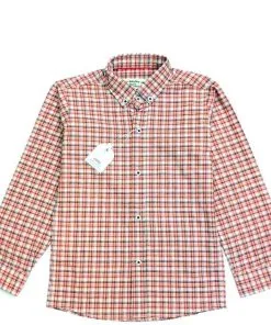 Peach Plaid Formal Dress Shirt