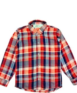 Regular Fit Plaid Casual Shirt - Orange