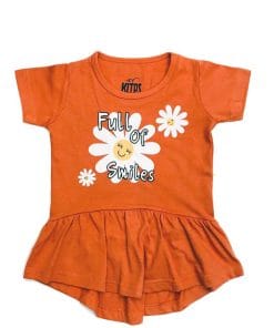 Full Of Smiles Girl Top - Rust