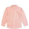 Peach & White Check Formal Shirt