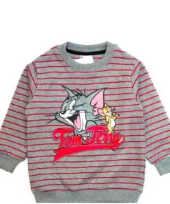 Tom & Jerry Red Stripes Sweatshirt - Gray