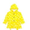 White Flowers Fancy Fleece Hoodie Coat - Yellow