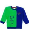 Green & Blue Penal Mickey Light Fleece Sweatshirt - Royal Blue & Green