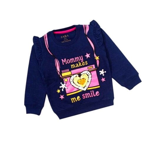 Mommy Make Me Smile Sequence Camera Sweatshirt - Ink Blue