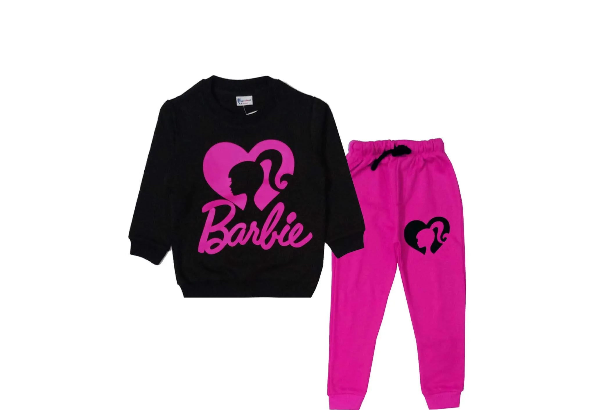 Barbie in Hearts Fleece Tracksuit - Black & Pink