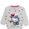 Red Sequence Hearts Golden Kitty Sweatshirt - Silver Gray