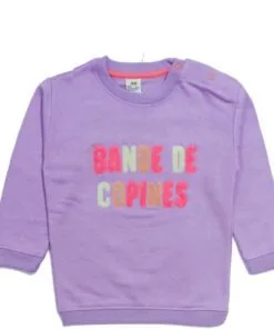 Stylish Text Light Fleece Sweatshirt - Light Purple