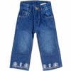 White Motifs Bottom Denim Pent – Mid Blue