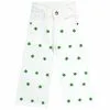 Green Stars Flowers Flapper Denim Pant – Off White