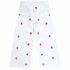 Cherries Bell Bottom Denim Pant – White