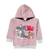 Angry Tom with Jerry Red Stripes Hoodie - Gray