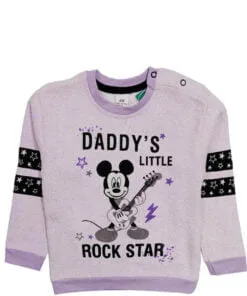 Daddys Little Rockstar Woven Fleece Sweatshirt - Soft Purple
