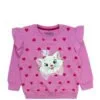 Fancy Cat With Red Heart Sweatshirt - Pink