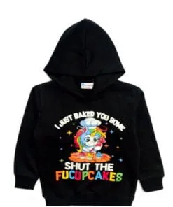 Fu cup Cakes Fleece Hood-Black