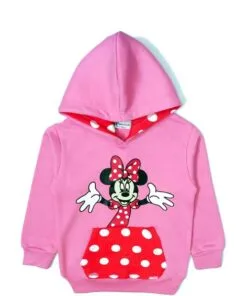 Minnie Hug Polka Kangaroo Pocket Hood - Baby Pink