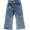 Cherry with Flowers Blue Stone Wash Denim pent – Blue