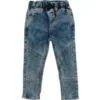 Stone Washed Joggers with Drawstring Waist Denim Pent - Ice Blue