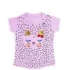 Love Hearts Sequence Cat Tee Shirts For Girls - Light Magenta