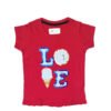 Love Sequence Tee Shirts For Girls - Red