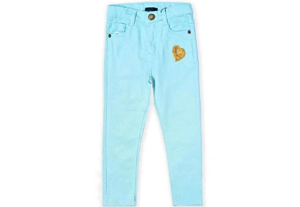 Sequence Heart Twill Pants - Aqua
