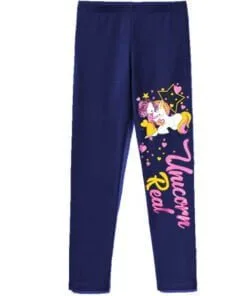 Unicorn Real Premium Lycra Tights For Girs - Navy Blue