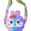 Bunny Strawbery Popup it Bubble Silicone Kids Purse- Baby Pink & Purple