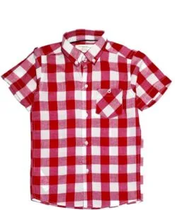 Classy Red Checked Cotton Short sleeves Casual Shirt
